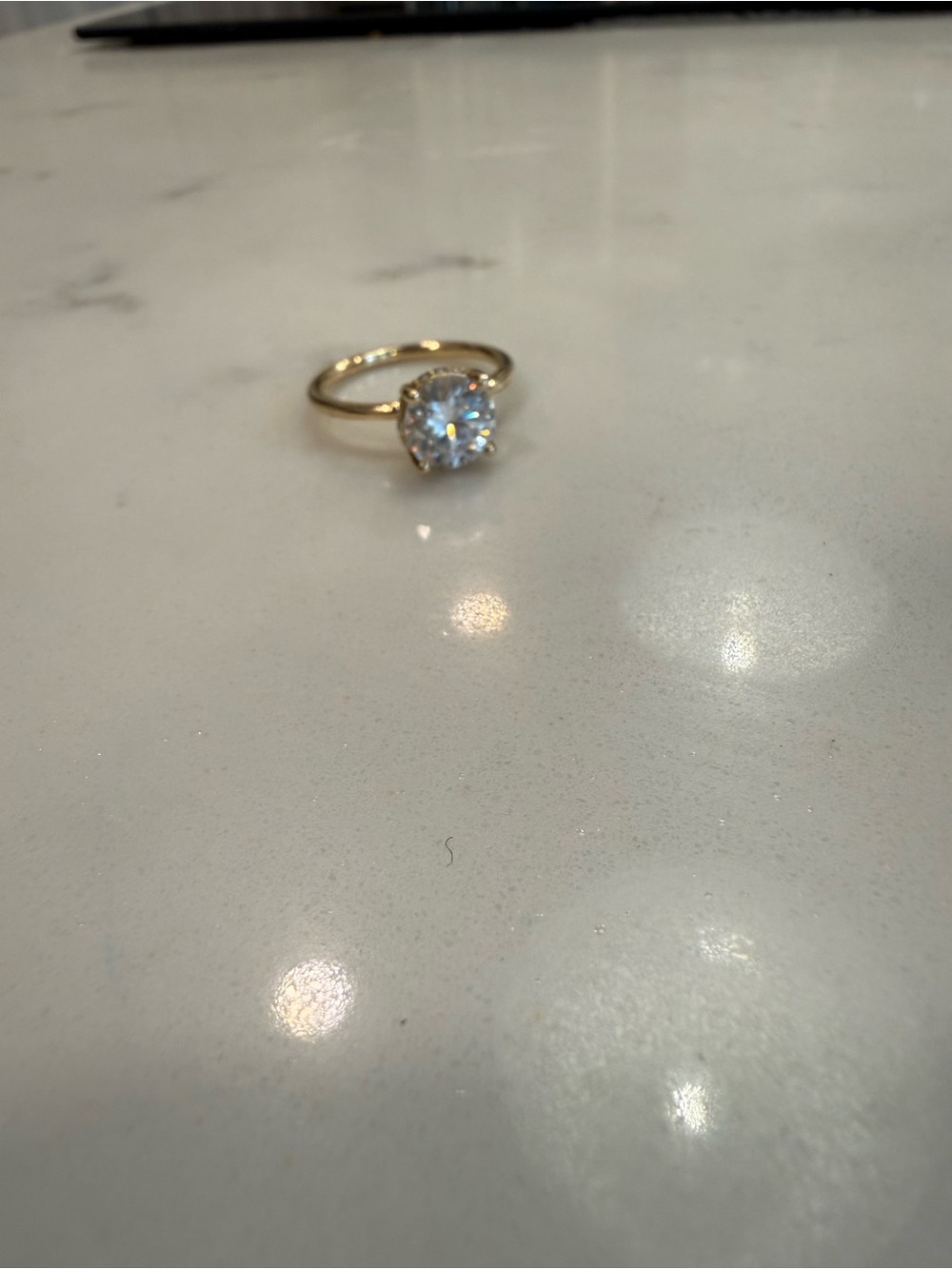2CT Moissanite Ring in Yellow Gold size 7